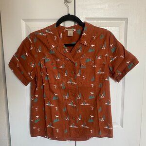 Duluth Trading Co. Women's XS Button-Up Short-Sleeved Hemp Camping shirt